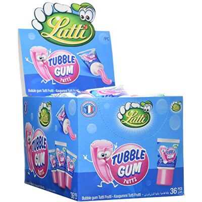 Lutti Présentoir 36 Tubble Gum Tutti 1,260 kg - Publicité Lutti Présentoir 36 Tubble Gum Tutti 1,260 kg - Publicité