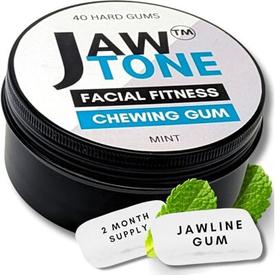 JAWTONE ™ Chewing gum dur pour le fitness du visage et l'amélioration de la mâchoire Menthe 2 mois QTY (40 unités) d'entraînement révolutionnaire pour renforcer la forme, définir serrer votre visage - Publicité JAWTONE ™ Chewing gum dur pour le fitness du visage et l'amélioration de la mâchoire Menthe 2 mois QTY (40 unités) d'entraînement révolutionnaire pour renforcer la forme, définir serrer votre visage - Publicité