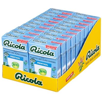 Ricola -20 Boîtes de 50g Bonbons aux Plantes Suisses Parfum Menthol Bienfaisant et Extra Frais Sans Sucres - - Publicité Ricola -20 Boîtes de 50g Bonbons aux Plantes Suisses Parfum Menthol Bienfaisant et Extra Frais Sans Sucres - - Publicité
