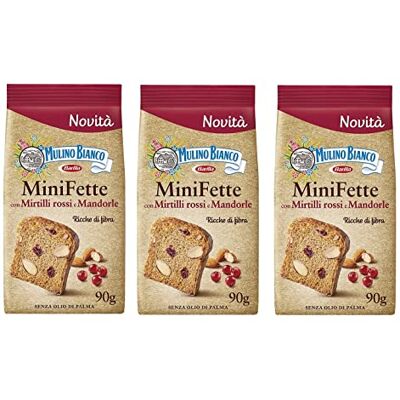 Mulino Bianco 3 x Mini Graisses Biscottate con farina intégrale, mirtilli rossi, mandorle e semi di girasole biscottes avec farine complète, canneberges, amandes et graines de tournesol 90 g - Publicité Mulino Bianco 3 x Mini Graisses Biscottate con farina intégrale, mirtilli rossi, mandorle e semi di girasole biscottes avec farine complète, canneberges, amandes et graines de tournesol 90 g - Publicité