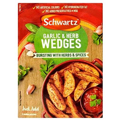 Schwartz Pot Garlic & Herb Wedges 38g - Publicité Schwartz Pot Garlic & Herb Wedges 38g - Publicité