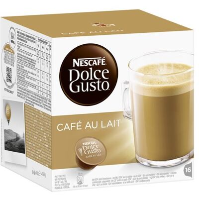 Nescafe Dolce Gusto Bte de 16 Capsules de café "CAFE AU LAIT - Publicité Nescafe Dolce Gusto Bte de 16 Capsules de café "CAFE AU LAIT - Publicité