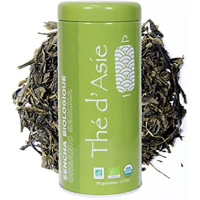 Khla Thé Vert Bio Sencha Boite Métal Vrac 90 g Sans Pesticides Sencha Japonais Frais & Parfumé Thé d’Asie Origine Chine Tisane & Infusion Glacé ou Chaud - Publicité Khla Thé Vert Bio Sencha Boite Métal Vrac 90 g Sans Pesticides Sencha Japonais Frais & Parfumé Thé d’Asie Origine Chine Tisane & Infusion Glacé ou Chaud - Publicité