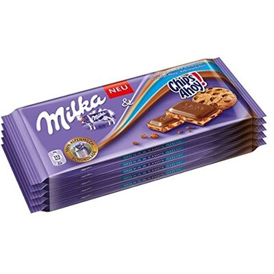 Milka Tableau Chips Ahoy Edition Limitée, motif Chocolat avec bouts à biscuits, 100 g, Lot de 10 (10 x 100 g) - Publicité Milka Tableau Chips Ahoy Edition Limitée, motif Chocolat avec bouts à biscuits, 100 g, Lot de 10 (10 x 100 g) - Publicité
