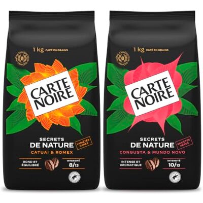 Carte Noire Café Grain Secrets de Nature 2 Paquets de 1 kg - Publicité Carte Noire Café Grain Secrets de Nature 2 Paquets de 1 kg - Publicité