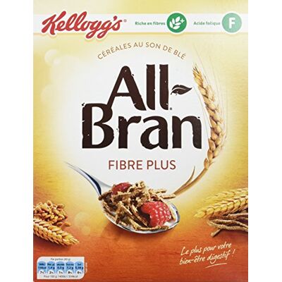Kellogg's All-Bran Céréales au son de blé riches en fibres alimentaires 500 g Lot de 6 - Publicité Kellogg's All-Bran Céréales au son de blé riches en fibres alimentaires 500 g Lot de 6 - Publicité