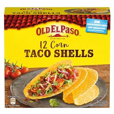 Old El Paso Taco Shells- sans gluten tortillas de maïs mexicaines en forme de shells 1 x 156 g - Publicité Old El Paso Taco Shells- sans gluten tortillas de maïs mexicaines en forme de shells 1 x 156 g - Publicité