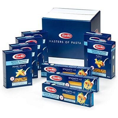 Barilla Mélange de 3 Types de Pâtes de Maïs/Riz sans Gluten Assortiment de 9 Paquets x 400 g - Publicité Barilla Mélange de 3 Types de Pâtes de Maïs/Riz sans Gluten Assortiment de 9 Paquets x 400 g - Publicité