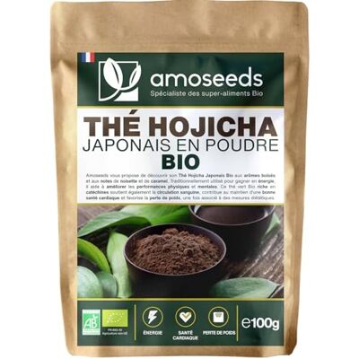 Amoseeds Thé Hojicha en Poudre Bio Japonais 100G Qualité Supérieure Relaxation, Digestion, Faible en Caféine - Publicité Amoseeds Thé Hojicha en Poudre Bio Japonais 100G Qualité Supérieure Relaxation, Digestion, Faible en Caféine - Publicité
