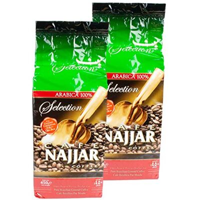 Najjar Arabian Moka moulu avec cardamome en lot de 2 à 450 grammes - Publicité Najjar Arabian Moka moulu avec cardamome en lot de 2 à 450 grammes - Publicité