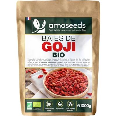 Amoseeds Baies de Goji Bio Supérieures 1KG Sans soufre et sans Sucres Ajoutés Himalaya - Publicité Amoseeds Baies de Goji Bio Supérieures 1KG Sans soufre et sans Sucres Ajoutés Himalaya - Publicité