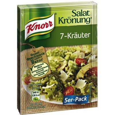 Knorr Salatkrönung 7-Kräuter Vinaigrette 7-Herbes 5 Packs of 5 sachets - Publicité Knorr Salatkrönung 7-Kräuter Vinaigrette 7-Herbes 5 Packs of 5 sachets - Publicité