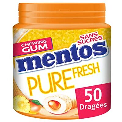 MENTOS Pure Fresh Tropical – Chewing-Gums Sans Sucres 50 Dragées - Publicité MENTOS Pure Fresh Tropical – Chewing-Gums Sans Sucres 50 Dragées - Publicité