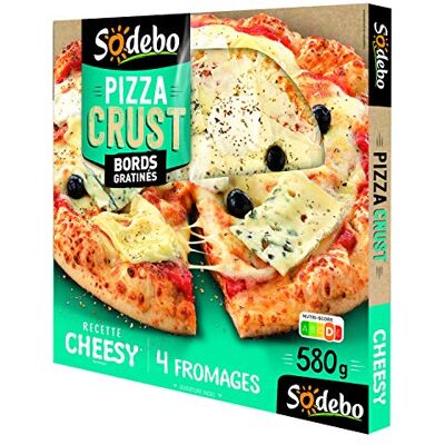 Sodebo Pizza Crust Cheesy 4 Fromages 580 g - Publicité Sodebo Pizza Crust Cheesy 4 Fromages 580 g - Publicité