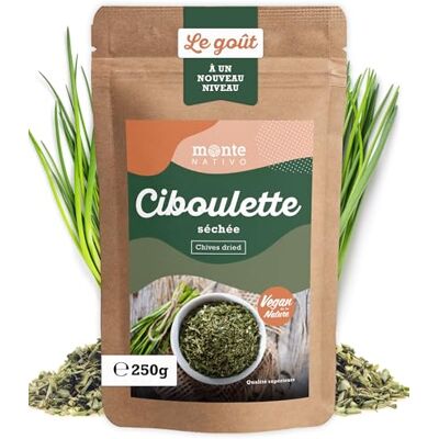 Monte Nativo Ciboulette séchée (250g) Ciboulette sechee Épices aromatiques séchées avec soin, idéales pour Cuisiner et Assaisonner Arôme et Goût intenses - Publicité Monte Nativo Ciboulette séchée (250g) Ciboulette sechee Épices aromatiques séchées avec soin, idéales pour Cuisiner et Assaisonner Arôme et Goût intenses - Publicité