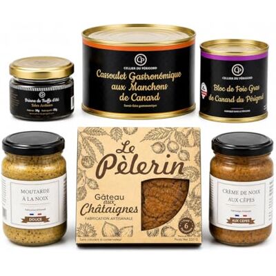 Cellier du Périgord Pack Découverte Repas Périgourdin 6 Pièces 6 produits pour un repas périgourdin de la truffe d'été aux châtaignes : moutarde noix, cassoulet canard et foie gras - Publicité Cellier du Périgord Pack Découverte Repas Périgourdin 6 Pièces 6 produits pour un repas périgourdin de la truffe d'été aux châtaignes : moutarde noix, cassoulet canard et foie gras - Publicité