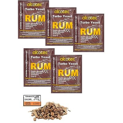 AlcoFermBrew 5 x Turbo Levure Alcotec Rum 73g, Fermentation rapide, Distillation, Levure Rapide, Gnôle Alcool - Publicité AlcoFermBrew 5 x Turbo Levure Alcotec Rum 73g, Fermentation rapide, Distillation, Levure Rapide, Gnôle Alcool - Publicité