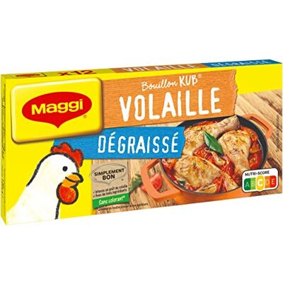 AUCHAN Lot de 3 unités *** MAGGI Bouillon kub de volaille dégraissé 12 tablettes 120g - Publicité AUCHAN Lot de 3 unités *** MAGGI Bouillon kub de volaille dégraissé 12 tablettes 120g - Publicité