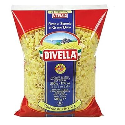 Divella PÂTES DE SEMOULE DE BLÉ DUR PATERNOSTI LISSE 62 GR 500 X 24 - Publicité Divella PÂTES DE SEMOULE DE BLÉ DUR PATERNOSTI LISSE 62 GR 500 X 24 - Publicité