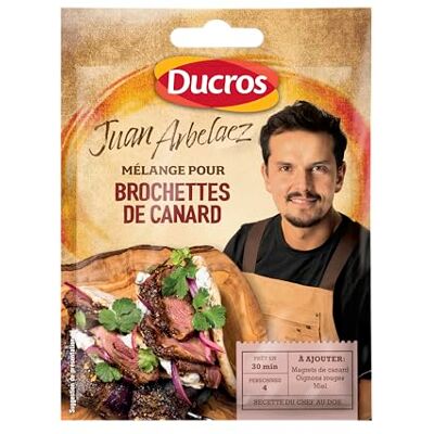 DUCROS Mélange pour Brochettes de Canard Juan Arbelaez, Assaisonnement à base de poivre noir, piment et ail 25 g - Publicité DUCROS Mélange pour Brochettes de Canard Juan Arbelaez, Assaisonnement à base de poivre noir, piment et ail 25 g - Publicité