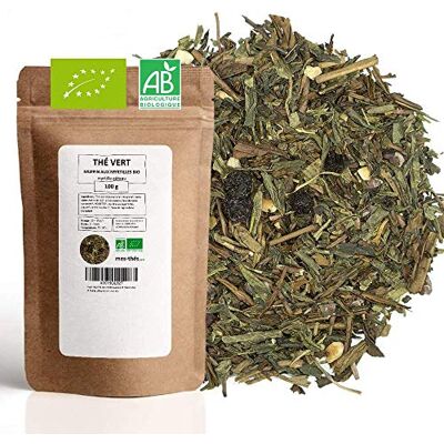 Mes Thés Thé Vert bio Muffin aux Myrtilles 100g (40 tasses) Thé en vrac 100% agriculture biologique Mes-Thés - Publicité Mes Thés Thé Vert bio Muffin aux Myrtilles 100g (40 tasses) Thé en vrac 100% agriculture biologique Mes-Thés - Publicité