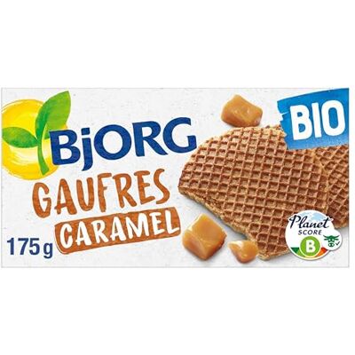 BJORG Biscuit Gaufres au Caramel 175 g - Publicité BJORG Biscuit Gaufres au Caramel 175 g - Publicité