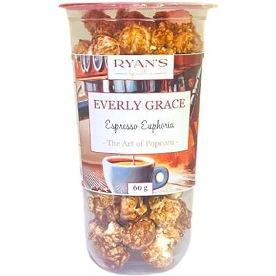 Everly Grace Popcorn – Espresso Euphoria, 60 g – Gobelets de popcorn au caramel sucré et véritable espresso, grignotage silencieux, fait main en Allemagne - Publicité Everly Grace Popcorn – Espresso Euphoria, 60 g – Gobelets de popcorn au caramel sucré et véritable espresso, grignotage silencieux, fait main en Allemagne - Publicité