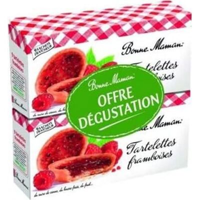 Bonne Maman Tartelettes à la framboise et sucre de canne Le lot de 2 paquets de 135g - Publicité Bonne Maman Tartelettes à la framboise et sucre de canne Le lot de 2 paquets de 135g - Publicité