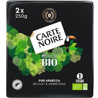 Carte Noire Café Moulu "Sélection Bio" Pur Arabica Lot de 6 x 500 g Fabriqué en France - Publicité Carte Noire Café Moulu "Sélection Bio" Pur Arabica Lot de 6 x 500 g Fabriqué en France - Publicité