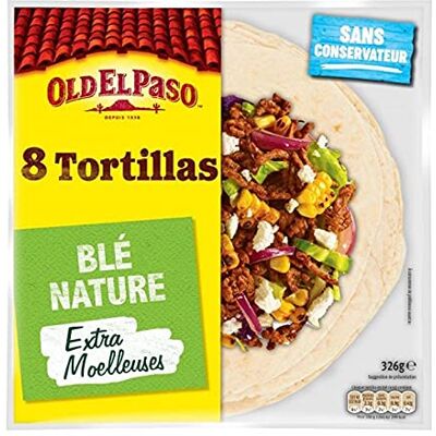 Old El Paso 8 Tortillas Blé Nature Extra Moelleuses 326g (lot de 4 - Publicité Old El Paso 8 Tortillas Blé Nature Extra Moelleuses 326g (lot de 4 - Publicité