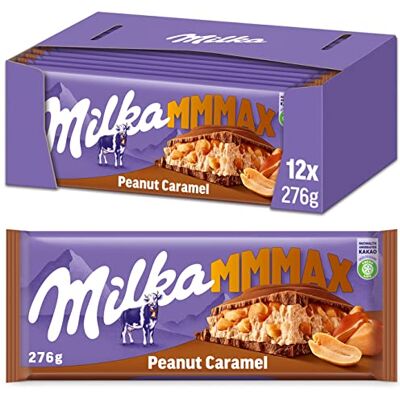 Milka Barre de chocolat XXL Caramel cacahuète (XXL Tafel Peanut Caramel) Poids Total 276 grams - Publicité Milka Barre de chocolat XXL Caramel cacahuète (XXL Tafel Peanut Caramel) Poids Total 276 grams - Publicité