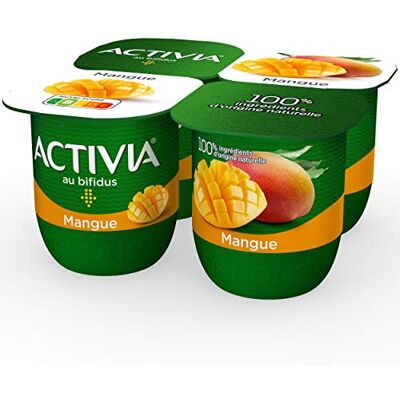 ACTIVIA Yaourt au bifidus aux Fruits Mangue 4x125g - Publicité ACTIVIA Yaourt au bifidus aux Fruits Mangue 4x125g - Publicité