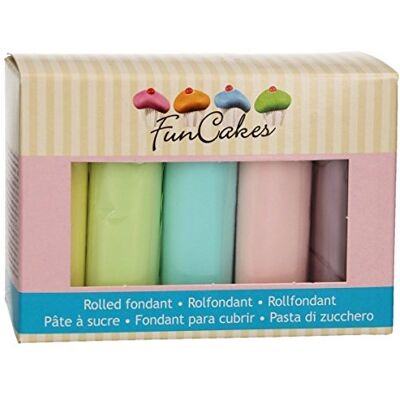 FunCakes Pâte à Sucre Multipack Pastel Facile à Utiliser Flexible Parfait pour Décorer Gâteaux Halal/Casher sans Gluten Jaune/Rose/Vert/Bleu/Lilas 500g FC97015 - Publicité FunCakes Pâte à Sucre Multipack Pastel Facile à Utiliser Flexible Parfait pour Décorer Gâteaux Halal/Casher sans Gluten Jaune/Rose/Vert/Bleu/Lilas 500g FC97015 - Publicité
