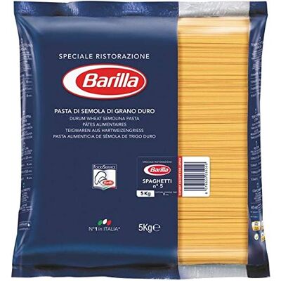 Barilla Spaghetti n. 5, 3 pièces (3 x 5 kg = 15 kg) pâtes à grains durs - Publicité Barilla Spaghetti n. 5, 3 pièces (3 x 5 kg = 15 kg) pâtes à grains durs - Publicité