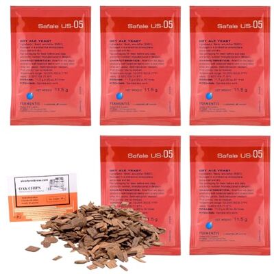 AlcoFermBrew 5 x Levure Fermentis US-05 + Copeaux de Chêne, Levure de Bière - Publicité AlcoFermBrew 5 x Levure Fermentis US-05 + Copeaux de Chêne, Levure de Bière - Publicité