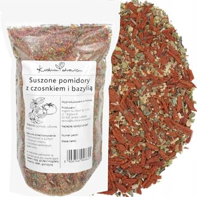 Kuchnia Zdrowia Tomates Séchées À L’Ail Et Au Basilic 500g – Naturelles, Idéales Pour Pâtes, Salades, Pizzas, Cuisine Méditerranéenne – Végan, Sans Conservateurs - Publicité Kuchnia Zdrowia Tomates Séchées À L’Ail Et Au Basilic 500g – Naturelles, Idéales Pour Pâtes, Salades, Pizzas, Cuisine Méditerranéenne – Végan, Sans Conservateurs - Publicité