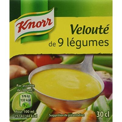 Knorr Soupe Velouté de 9 Légumes 30 cl Lot de 12 - Publicité Knorr Soupe Velouté de 9 Légumes 30 cl Lot de 12 - Publicité