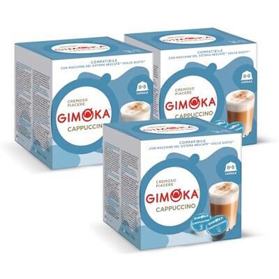 Gimoka Goût CAPPUCCINO 48 Capsules (24 portions) Compatibles avec les machines à café de la marque Nescafé* Dolce Gusto* Produit en Italie (lot de 3 x 16) - Publicité Gimoka Goût CAPPUCCINO 48 Capsules (24 portions) Compatibles avec les machines à café de la marque Nescafé* Dolce Gusto* Produit en Italie (lot de 3 x 16) - Publicité