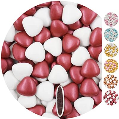 EinsSein 1kg Dragees mariage au chocolat cœur Mix médium blanc-bordeaux perle dragées mariage baptême communion noël amandes feter et recevoir fêter de fete couleur pas cher aux bombe tag voir mes - Publicité EinsSein 1kg Dragees mariage au chocolat cœur Mix médium blanc-bordeaux perle dragées mariage baptême communion noël amandes feter et recevoir fêter de fete couleur pas cher aux bombe tag voir mes - Publicité