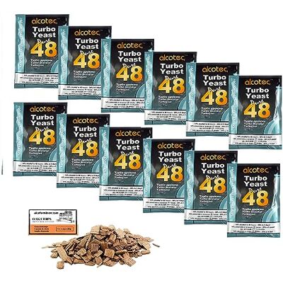 AlcoFermBrew 12 x Turbo Levure Alcotec Pure 48-135g, Levure pour la fermentation du sucre, Distillateurs Levure, Levure Rapide, Gnôle Alcool - Publicité AlcoFermBrew 12 x Turbo Levure Alcotec Pure 48-135g, Levure pour la fermentation du sucre, Distillateurs Levure, Levure Rapide, Gnôle Alcool - Publicité