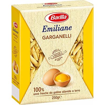 Barilla Lot de 5 pâtes All'Uovo Emiliane Garganelli n° 180 avec œuf 250 g - Publicité Barilla Lot de 5 pâtes All'Uovo Emiliane Garganelli n° 180 avec œuf 250 g - Publicité