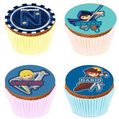 KARDASIS Cupcake Toppers Playmobil Novelmore Décoration Muffins Comestible Topper pour Cupcakes Anniversaire Enfant Papier sucre 5,3 cm + 12 pièces - Publicité KARDASIS Cupcake Toppers Playmobil Novelmore Décoration Muffins Comestible Topper pour Cupcakes Anniversaire Enfant Papier sucre 5,3 cm + 12 pièces - Publicité