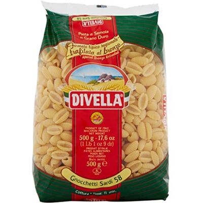 Italian Gourmet E.R. Divella Gnocchetti Sardi N. 58 Lot de 10 pâtes à la semoule de blé dur 500 g + boîte de 400 g - Publicité Italian Gourmet E.R. Divella Gnocchetti Sardi N. 58 Lot de 10 pâtes à la semoule de blé dur 500 g + boîte de 400 g - Publicité