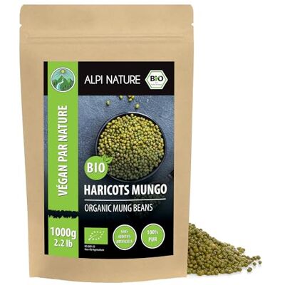 Alpi Nature Haricots Mungo BIO 1kg, Haricots Mungo Verts pour la Cuisine, Soupes, Curry, sans Gluten - Publicité Alpi Nature Haricots Mungo BIO 1kg, Haricots Mungo Verts pour la Cuisine, Soupes, Curry, sans Gluten - Publicité