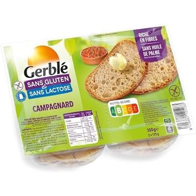 Gerblé Pain Campagnard Sans Gluten 350 G Lot De 3 - Publicité Gerblé Pain Campagnard Sans Gluten 350 G Lot De 3 - Publicité