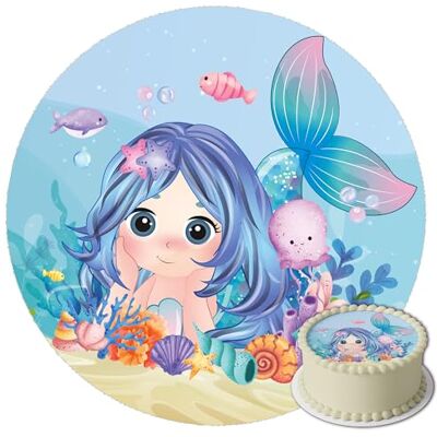 J&M DECO Décoration Gâteau Sirène Décoration gâteau crème Les Pétales pour Gâteau Décorations Comestibles Rond 20 cm Décoration Papier Comestible Décoration Gâteau Anniversaire - Publicité J&M DECO Décoration Gâteau Sirène Décoration gâteau crème Les Pétales pour Gâteau Décorations Comestibles Rond 20 cm Décoration Papier Comestible Décoration Gâteau Anniversaire - Publicité