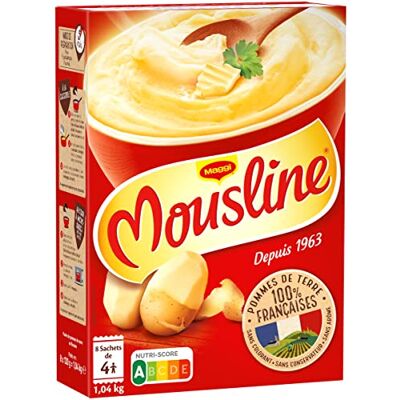 AUCHAN Lot de 3 unités *** MOUSLINE Purée de pommes de terre 8x4 personnes 8x130g - Publicité AUCHAN Lot de 3 unités *** MOUSLINE Purée de pommes de terre 8x4 personnes 8x130g - Publicité