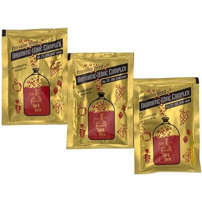 SpiceMasters.co.uk Spiritferm Lot de 3 levures de vin (avec sel nutritif de levure + enzymes) 40 g pour jusqu'à 50 litres 15-16 % – Vin levure de vin blanc et vin rouge - Publicité SpiceMasters.co.uk Spiritferm Lot de 3 levures de vin (avec sel nutritif de levure + enzymes) 40 g pour jusqu'à 50 litres 15-16 % – Vin levure de vin blanc et vin rouge - Publicité