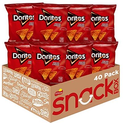 Doritos Lot de 40 chips tortilla aromatisées au fromage Nacho, sacs de 30 ml - Publicité Doritos Lot de 40 chips tortilla aromatisées au fromage Nacho, sacs de 30 ml - Publicité