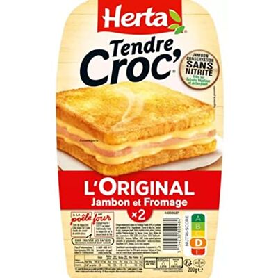 HERTA Tendre Croc' L'Original Croque-Monsieur Jambon & Fromage, 200g - Publicité HERTA Tendre Croc' L'Original Croque-Monsieur Jambon & Fromage, 200g - Publicité